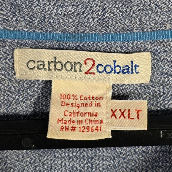 Carbon2Cobalt Men Striped Flannel Button Shirt Size XXLT Fall Layer Outdoor - Picture 4 of 11